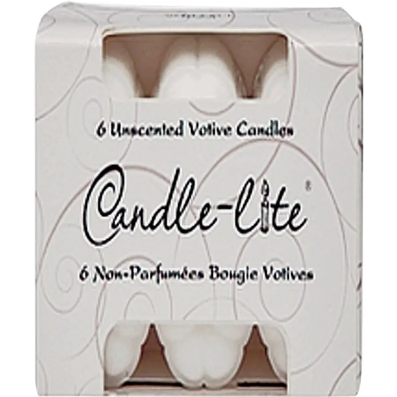 CANDLE-LITE 1601595 Votive Food Warmer Candle, White Candle, 10 hr Burning