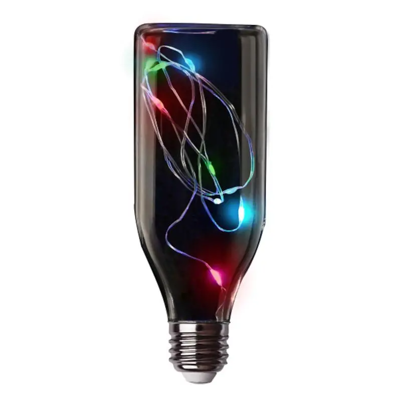Feit Electric FY/BOT/RGB/LED LED Bulb, Specialty, Bottle Lamp, 11 W Equivalent, E26 Lamp Base, Clear