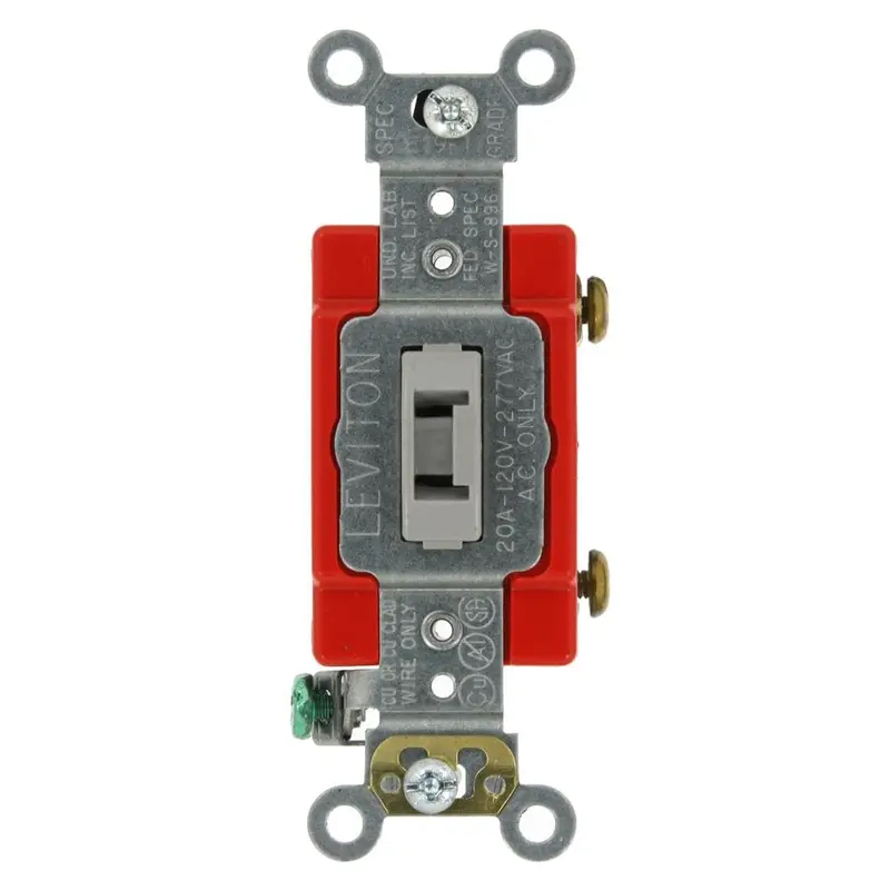 20 Amp Industrial Grade Heavy Duty Single Pole Locking Toggle Switch, GrayIvory / 0.1814 / Single