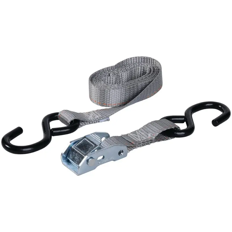 Keeper 05716 Tie-Down, 1 in W, 8 ft L, Gray, 400 lb, S-Hook End Fitting, Steel End Fitting