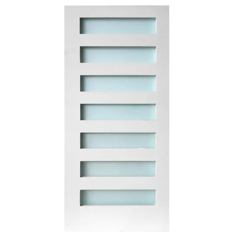 24 in. x 80 in. 7-Lite Satin Etch Primed Solid Core MDF Interior Door SlabNo Bore / Primed / 28 x 80