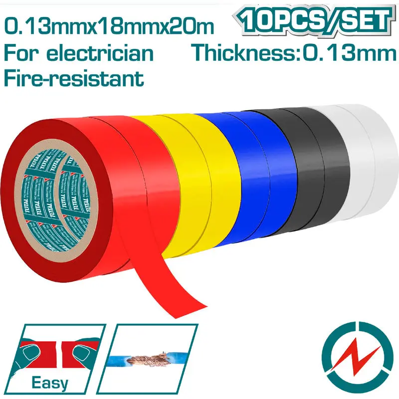 Gutapercha PVC Electrical Tape 18mmx20m Thickness 18mm Width 0.13mm Various Set of 10