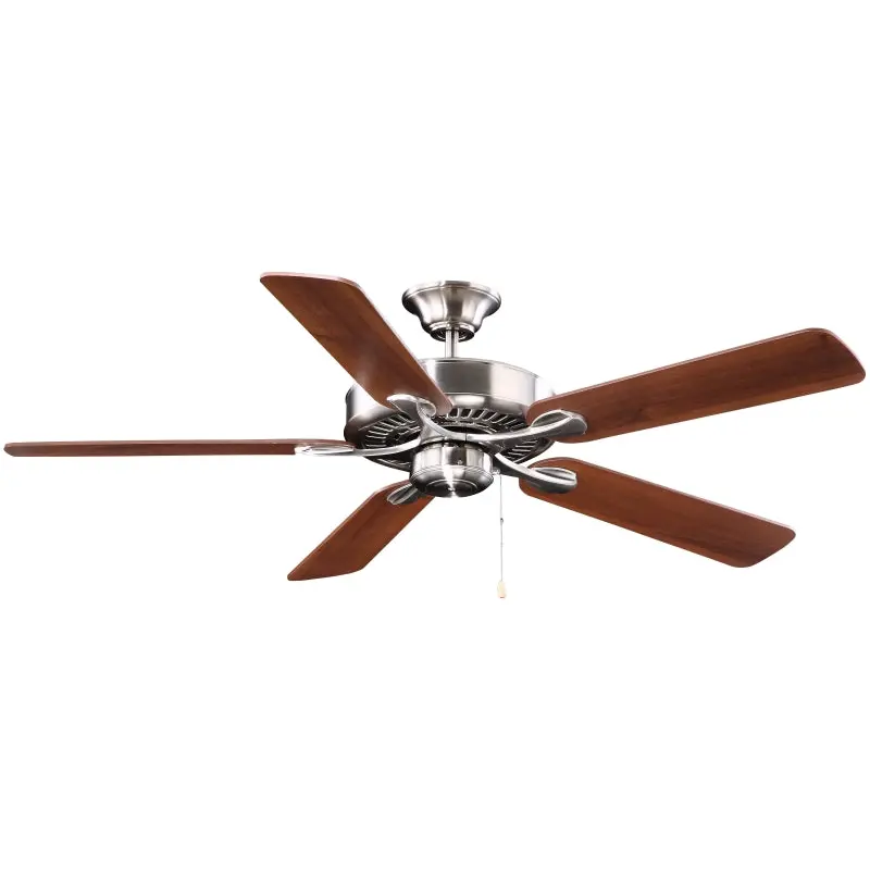 Boston Harbor Ceiling Fan, 5-Blade, Dark Walnut Blade, 52 in Sweep, MDF Blade, 3-Speed