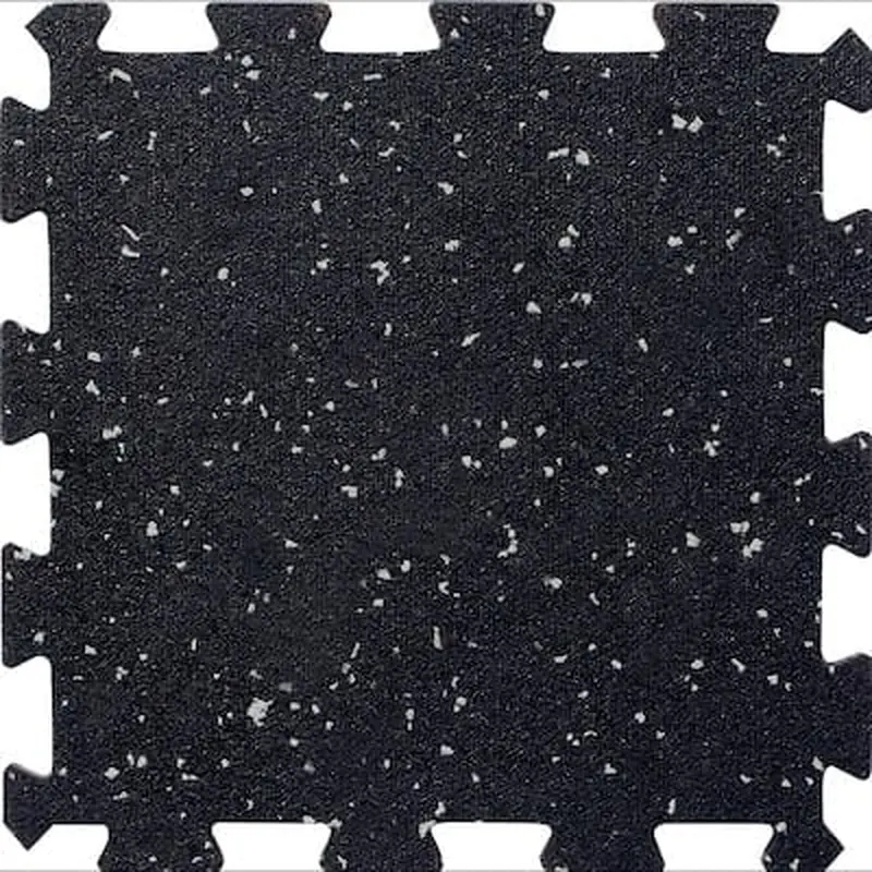 Apache Mills, Inc. 12-Pack 12-in x 12-in Black with Gray Specks Color Flecked Rubber Tile Multipurpose Flooring