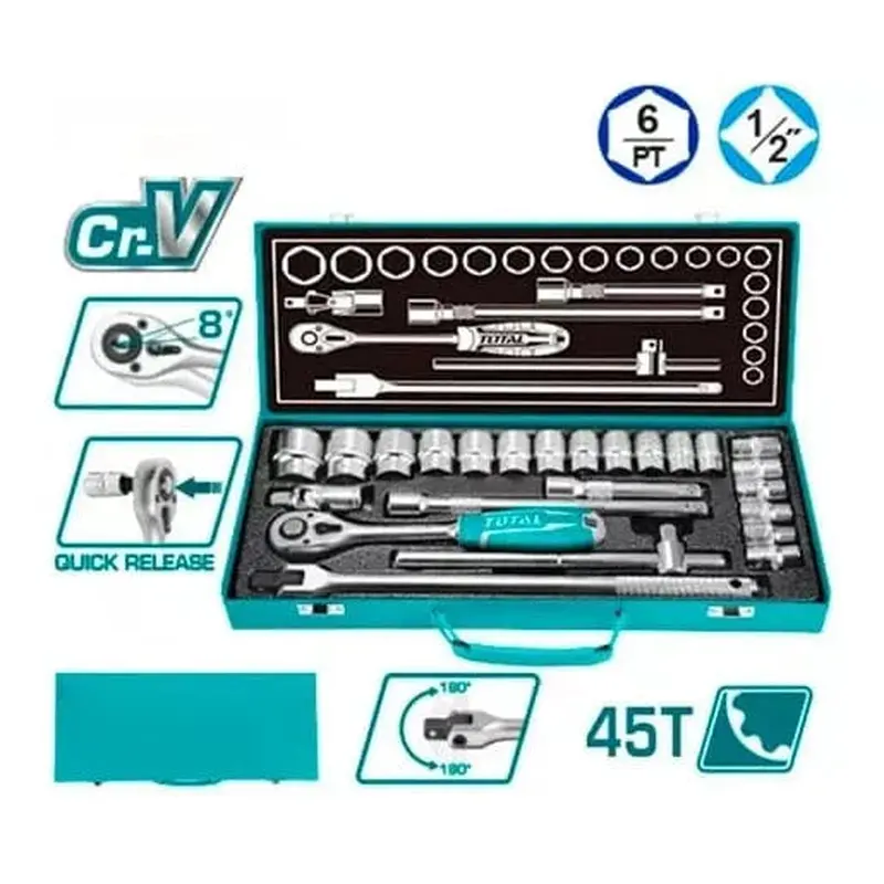 24pcs 1/2 Inch Socket Set Total Brand THT121242