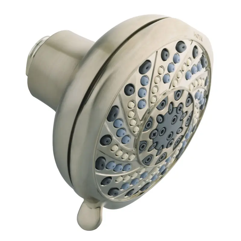 Enliven Chrome Seven-Function 4" Diameter Spray Showerhead WallmountSpot Resist Brushed Nickel