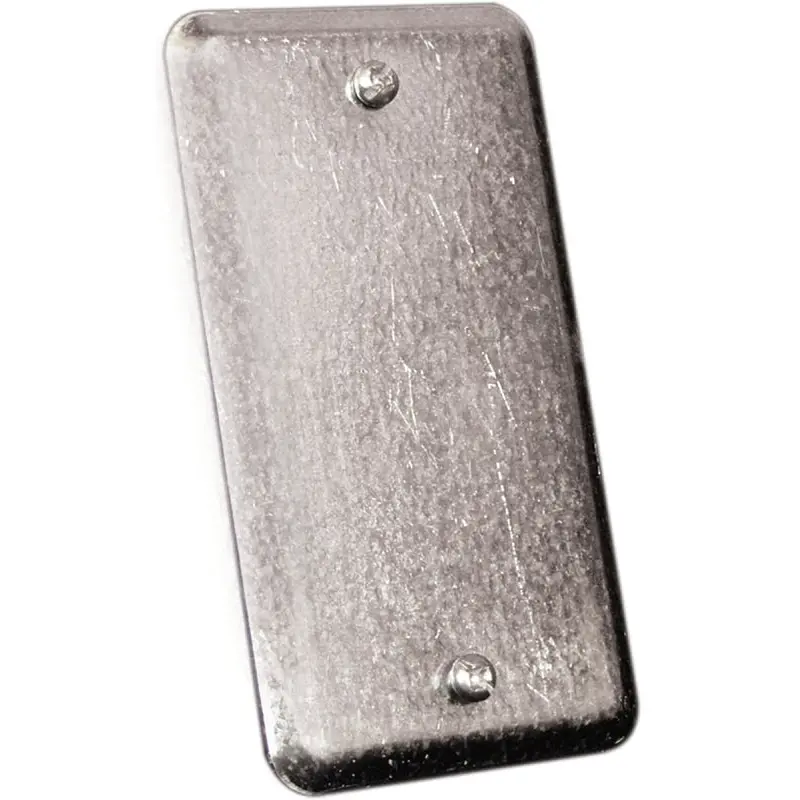 Hubbell 20C4BAR Utility Box Cover, 4 in L, 2-1/8 in W, Metal