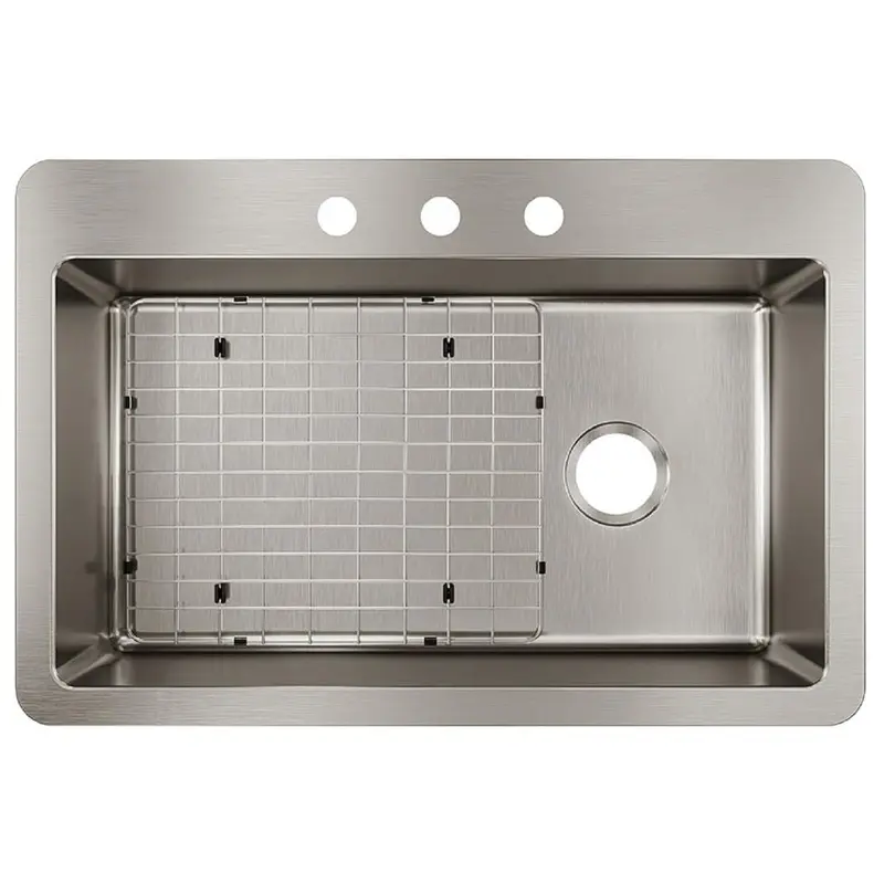 Avenue Drop-in/Undermount Stainless Steel 33 in. Single Bowl Kitchen Sink with Bottom GridStainless Steel / Sink and Accessories / 14.651