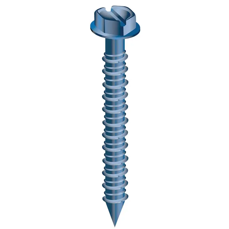COBRA ANCHORS 683T Screw, 1/4 in Thread, 2-3/4 in L, Hex, Socket Drive, Steel, Fluorocarbon-Coated