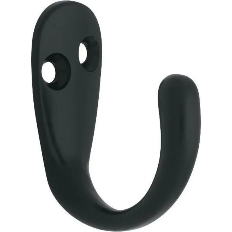 1-13/16 in. Matte Black Single Wall Hook (6-Pack)Satin Nickel / 0.0507 / 20