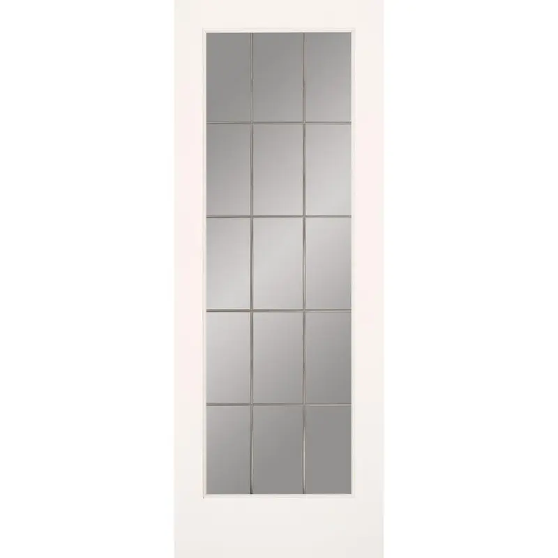 32 in. x 80 in. 15 Lite Illusions Smooth Primed MDF Interior Door SlabNo Bore / Red Oak- Ready to Stain / 32 x 80