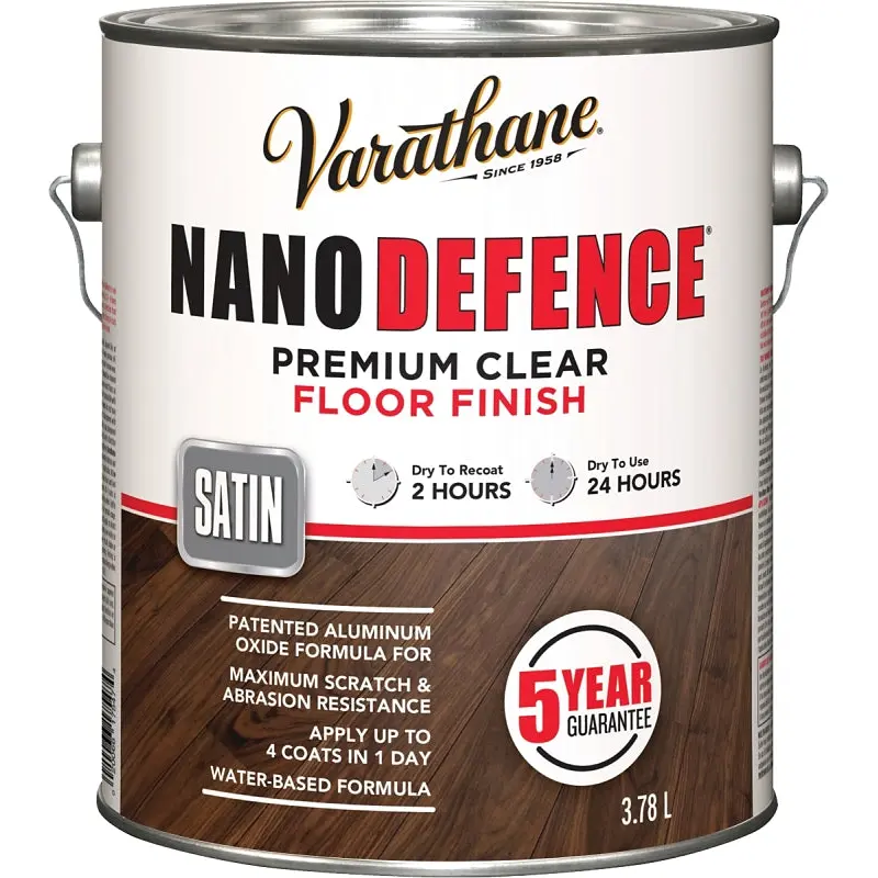 Varathane Y247504 Premium Floor Finish, Satin, Liquid, Clear, 3.78 L, Can