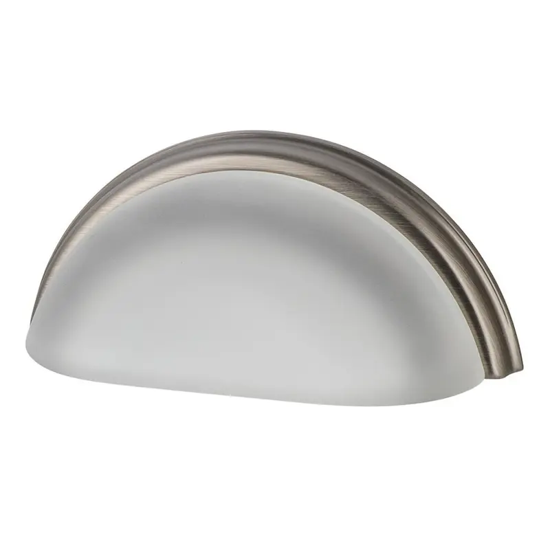 3 in. Center-to-Center Cup Crystal Frosted in Antique Pewter Drawer Pull3 in. / Antique Pewter / .2