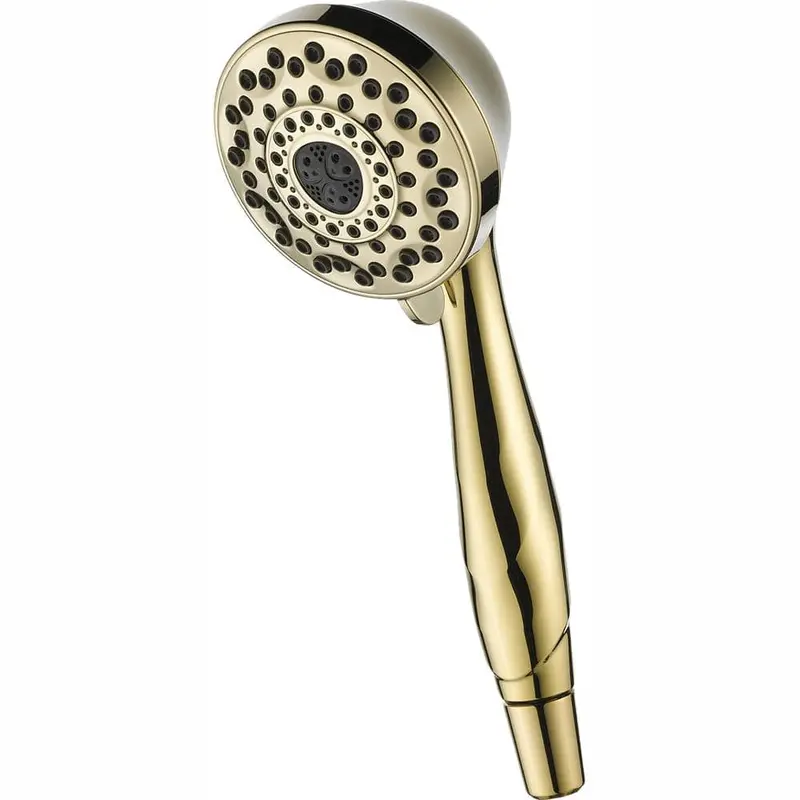 7-Spray 3.8 in. Single Wall Mount Handheld Shower Head in Polished BrassPolished Brass / 0.8