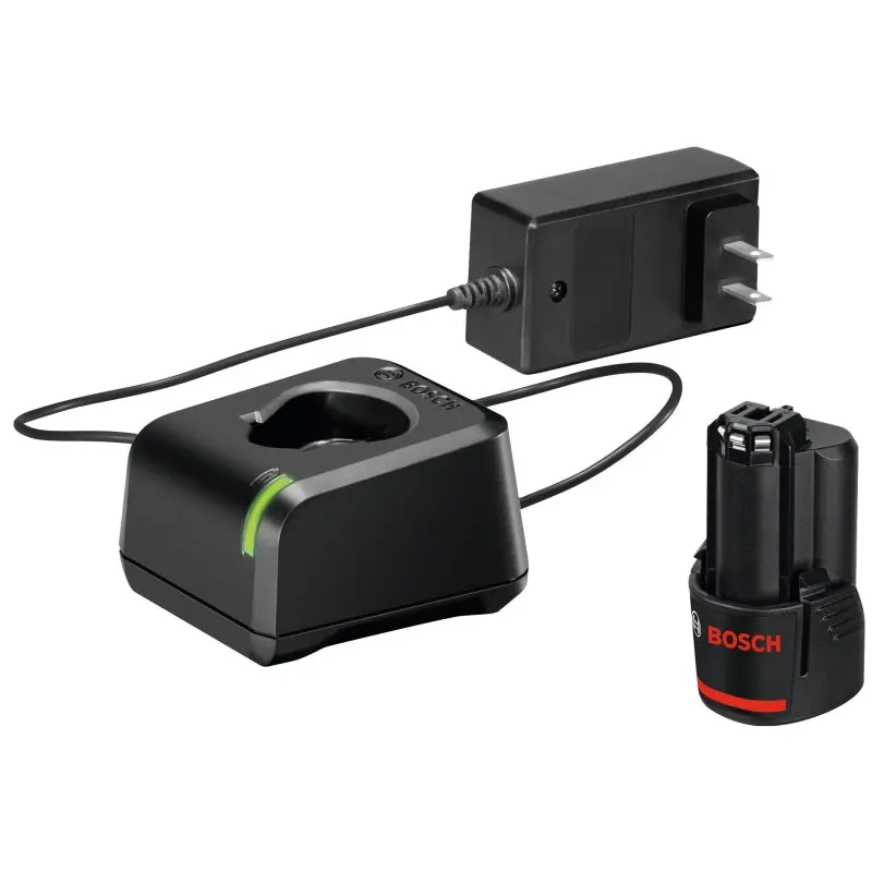 Bosch GXS12V-01N12 Battery and Charger Starter Kit, 12 V Battery, 2 Ah, 1 hr Charging