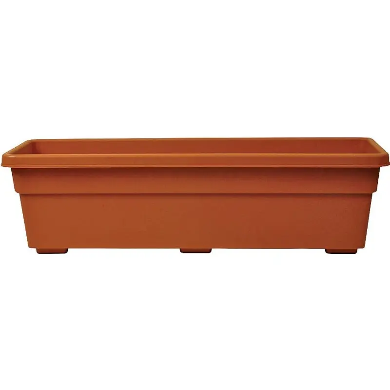Southern Patio PW2412TC Promotional Window Box Planter, 16 in H, 24 in W, 8-1/16 in D, Plastic, Terracotta