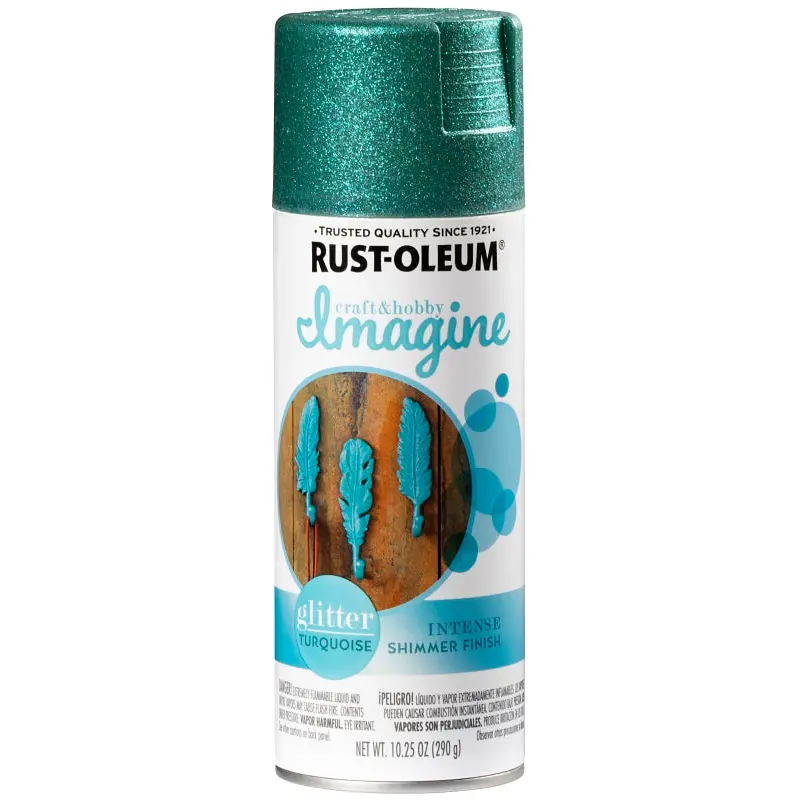 Rust-Oleum Imagine 354073 Craft Spray Paint, Glitter, Turquoise, 10.25 oz, Can