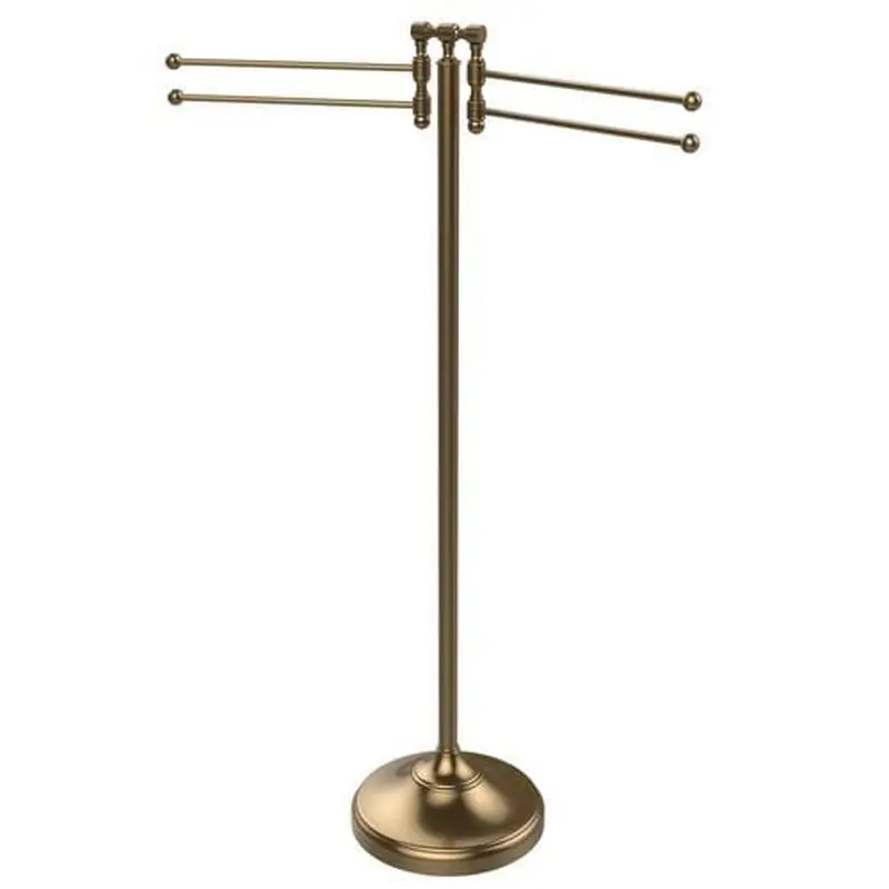 Allied Brass Towel Stand with 4 Pivoting Swing Arms in Brushed Bronze