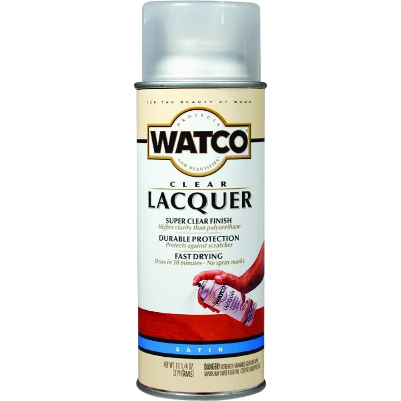Watco Y63281 Lacquer, Satin, Liquid, Clear, 319 g, Aerosol Can