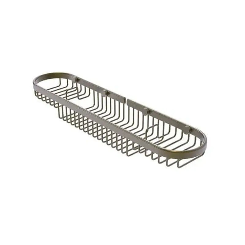 Allied Brass Oval Combination Shower Basket in Antique Brass