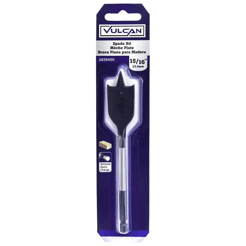 Vulcan Spade Drill Bit, 15/16 in Dia, Hex Shank