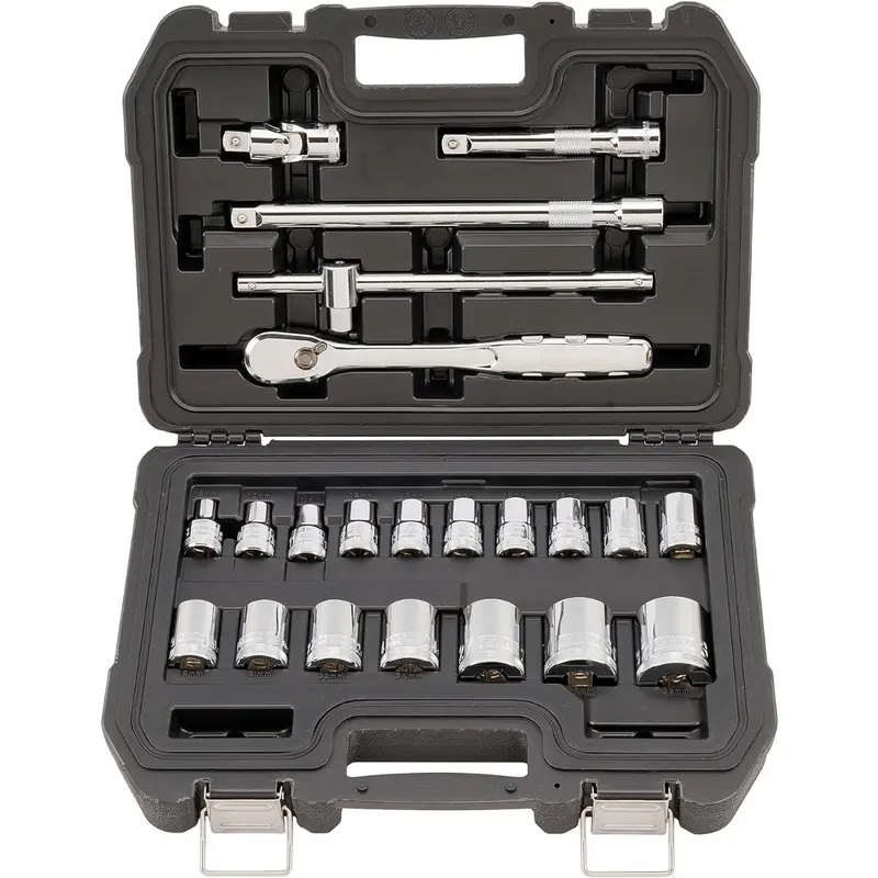 DeWalt 1/2 Drive Metric Socket Set 6 Point 22 PC | DWMT19241