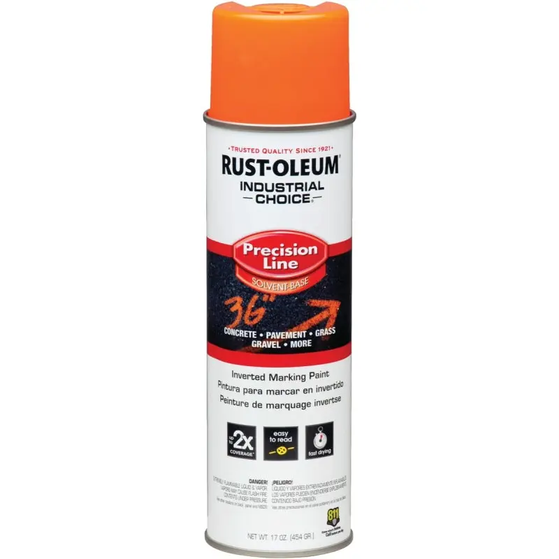 Rust-Oleum 201516 Inverted Marking Spray Paint, Gloss, APWA Orange, 17 oz, Can