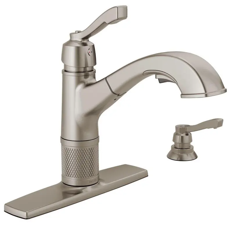 Allentown Single-Handle Pull-Out Sprayer Kitchen Faucet with Soap Dispenser in Stainless6.5 / each