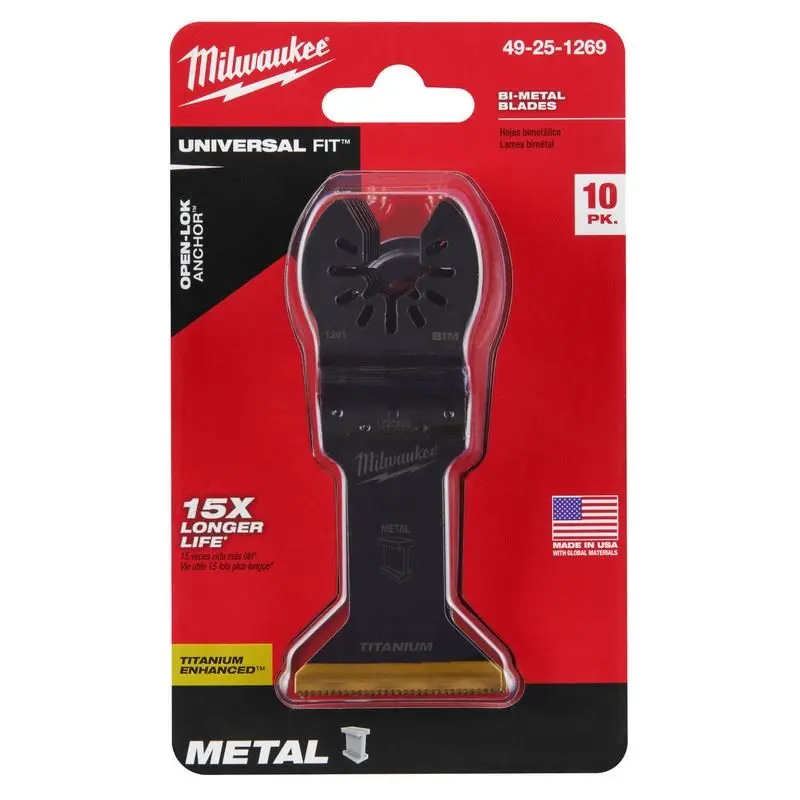 Milwaukee 49-25-1269 OPEN-LOK 1-3/4 in Titanium Enhanced Bi-Metal Metal Blades 10 Pk