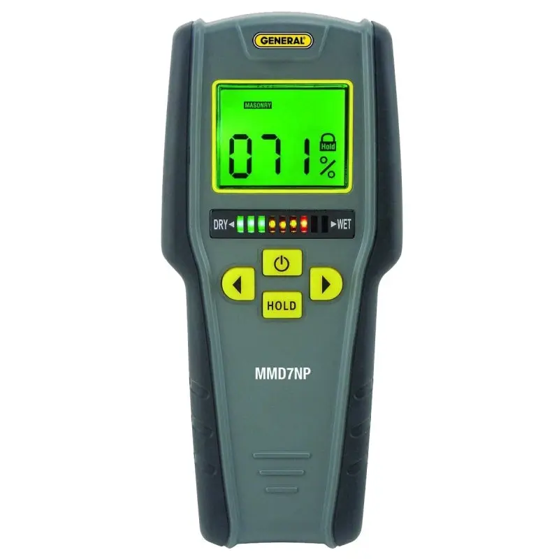 General MMD7NP Moisture Meter, 0 to 53% Softwood, 0 to 35% Hardwood,  /-4 % Accuracy, LCD Display