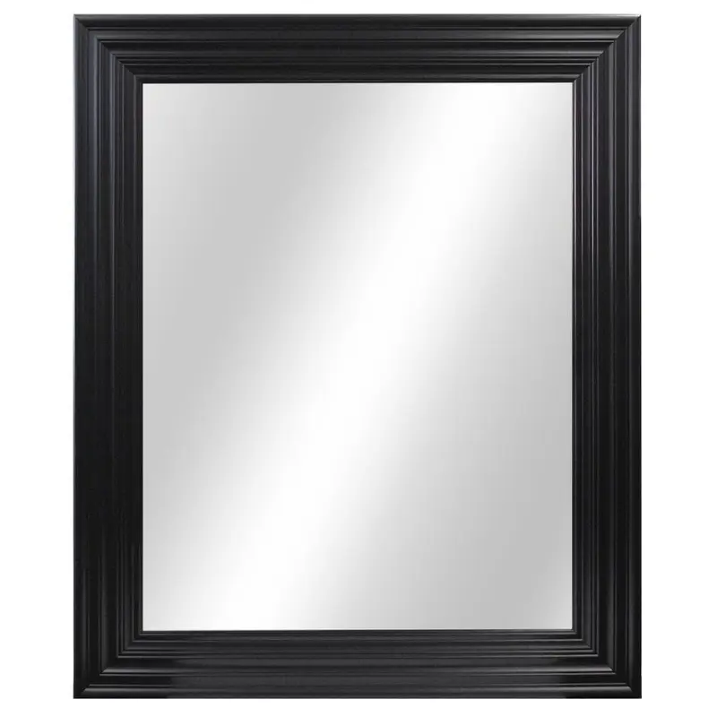 34 in. W x 28 in. H Framed Rectangular Anti-Fog Bathroom Vanity Mirror in Black FinishBlack Finish / 3.2
