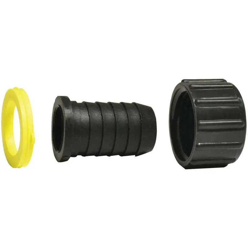 Green Leaf B3412WP Assembly Fitting, 1/2 in, Barb, Polypropylene