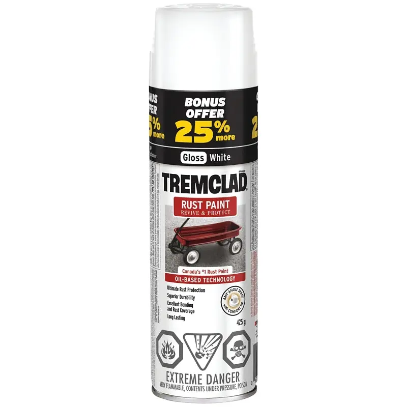 Rust-Oleum 27025B425 Rust Preventative Spray Paint, Gloss, White, 425 g, Can