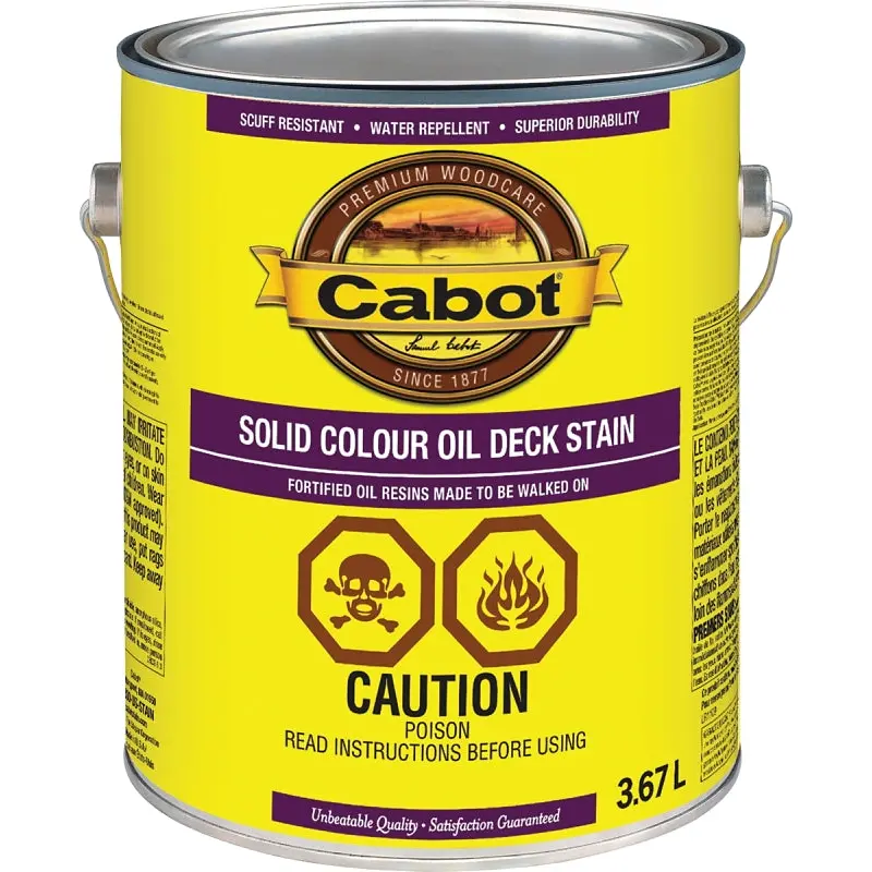 Cabot 7600 7608C Solid Color Decking Stain, Liquid, 3.67 L