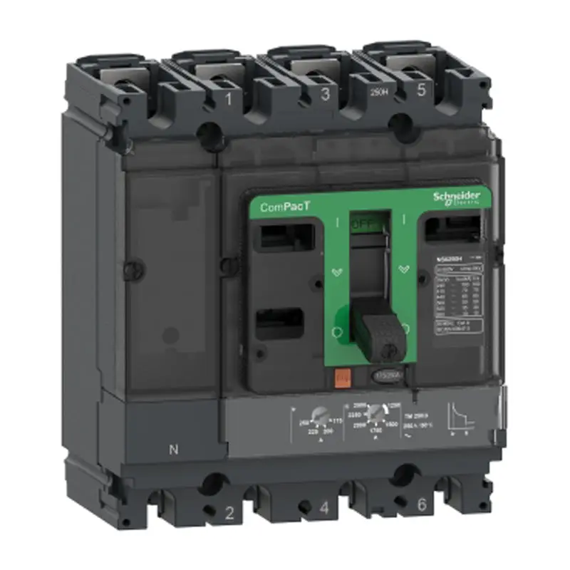 Circuit breaker compact NSX160B | 125A - 25kA at 415VAC - 4 poles 3D