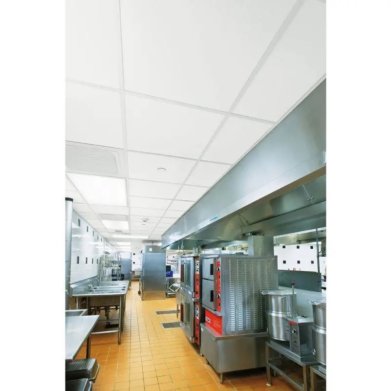 Armstrong Ceilings 24-in x 24-in Kitchen Zone 16-Pack White Smooth 15/16-in Drop Acoustic Panel Ceiling Tilessq/ft