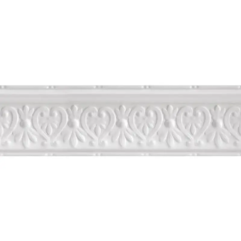 Armstrong Ceilings Metallaire Floral Cornice 4-ft White Metal Crown Ceiling Grid TrimLacquered Steel