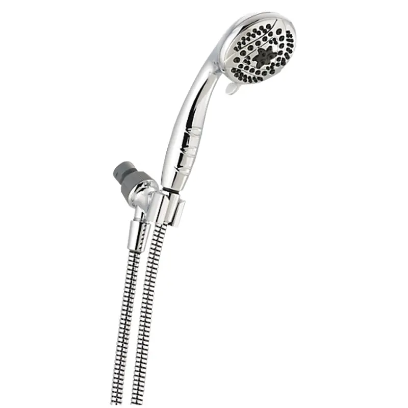 Peerless 76515C Hand Shower, 1/2-14 Connection, 1.75 gpm, 5-Spray Function, Chrome, 60 in L Hose