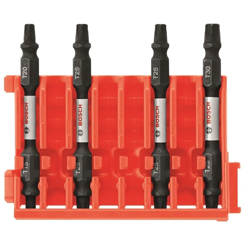 Bosch | CCSDETV2504 4 pc. Torx 2.5 In. Double-Ended Bits with Clip for Custom Case System
