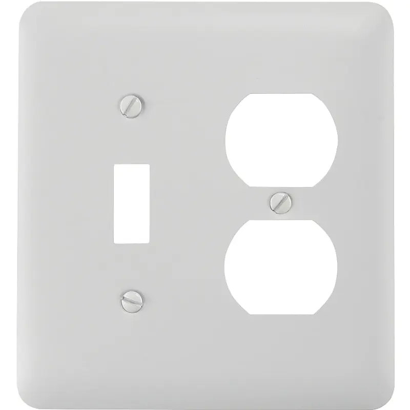 Amerelle 935TDW Wallplate, 5 in L, 4-5/8 in W, 2 -Gang, Steel, White