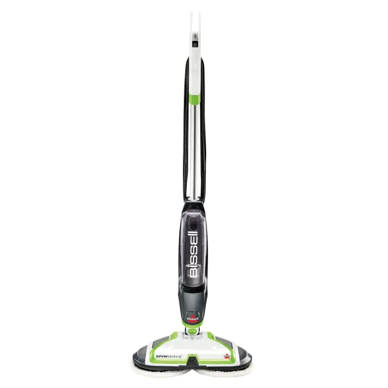 Bissell 2039A Hard Floor Spin Mop, 28 oz Solution Tank, 14 in W Cleaning Path, ChaCha Lime Accents/White