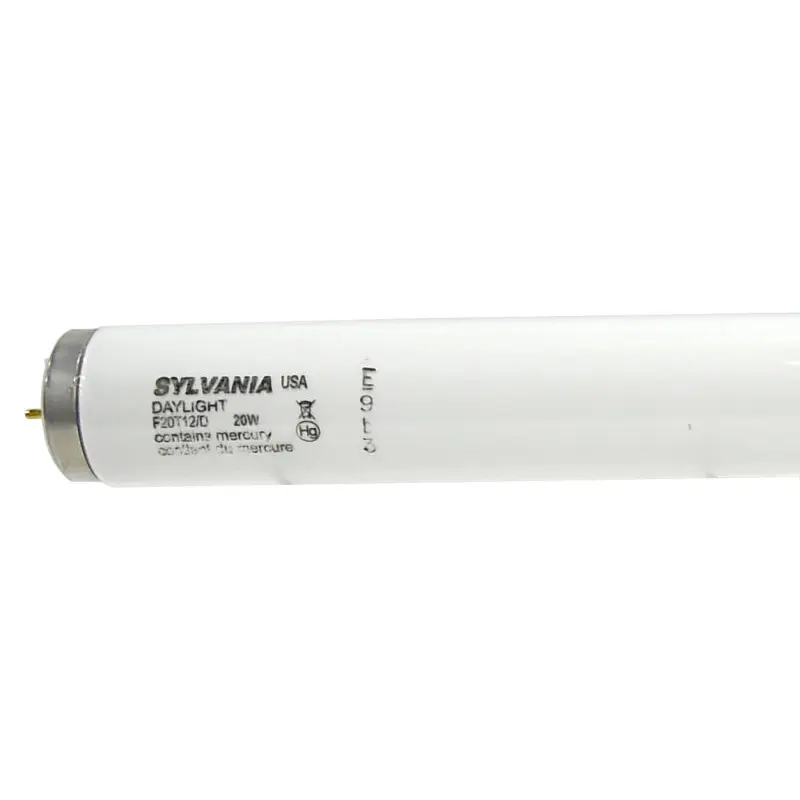 Sylvania S6566 Fluorescent Bulb, 20 W, T12 Lamp, Medium Bi-Pin, G13 Lamp Base, 1075 Lumens, 6500 K Color Temp, Daylight