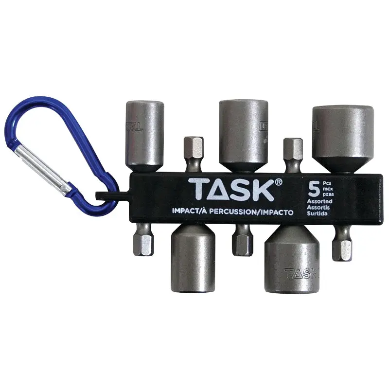 TASK T67395 Magnetic Nutsetter Assortment with Carabiner Clip