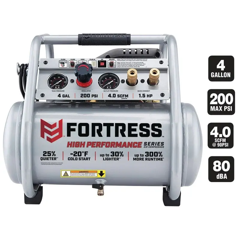 4 Gallon 200 PSI High Performance Hand Carry Jobsite Air Compressor