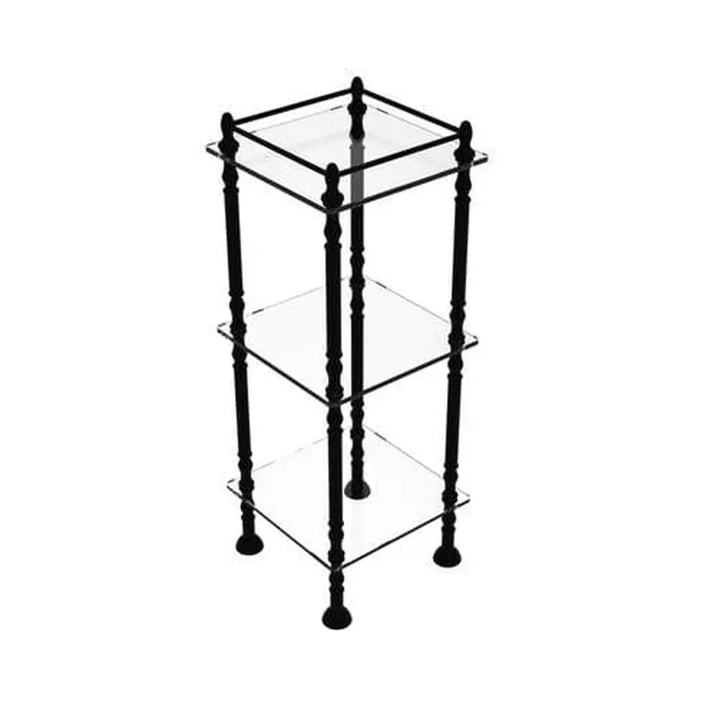 Allied Brass Three Tier Etagere with 14-in x 14-in Shelves in Matte Black
