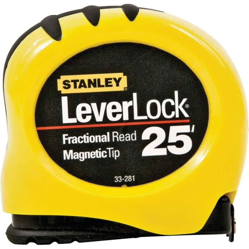 Stanley STHT33281L Tape Measure, 25 ft L Blade, 1 in W Blade, Steel Blade, ABS Case, Black/Yellow Case
