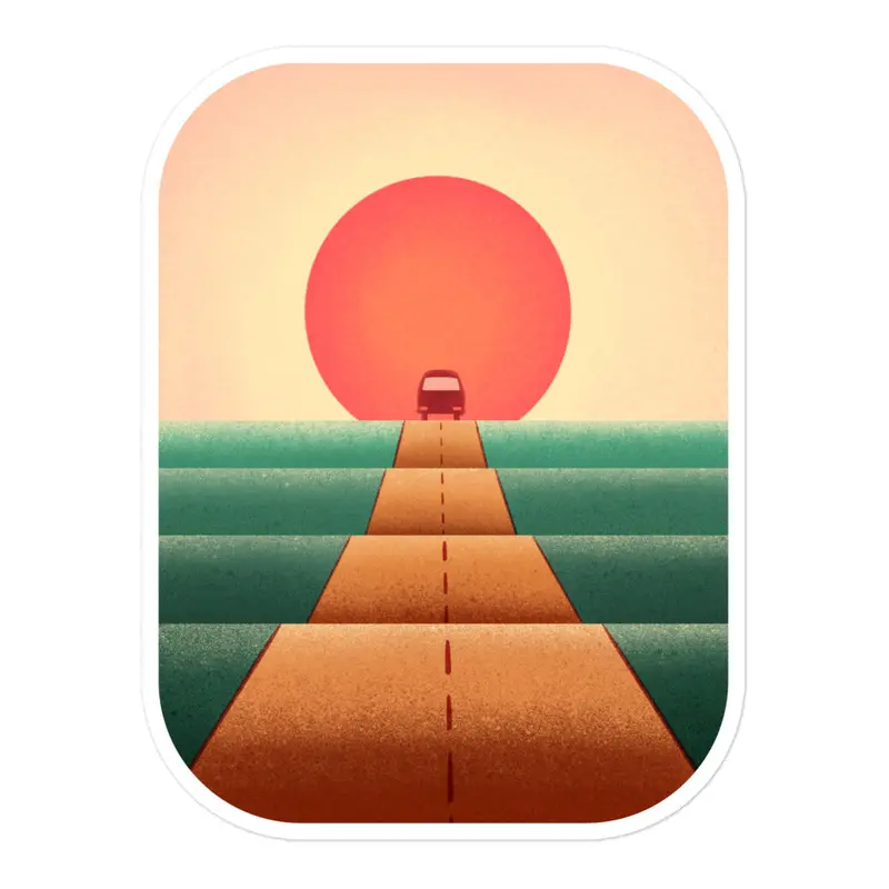 Sunset Road Sticker33