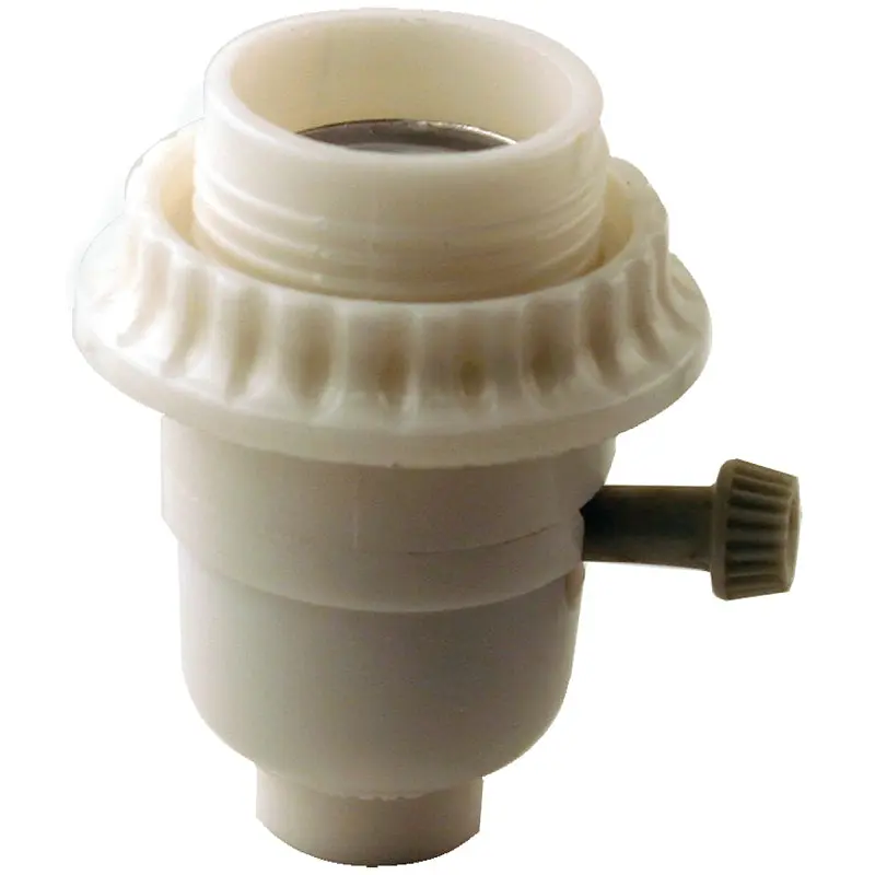 Atron LA934 Turn Knob Socket, 250 V, 250 W, Phenolic Housing Material, White