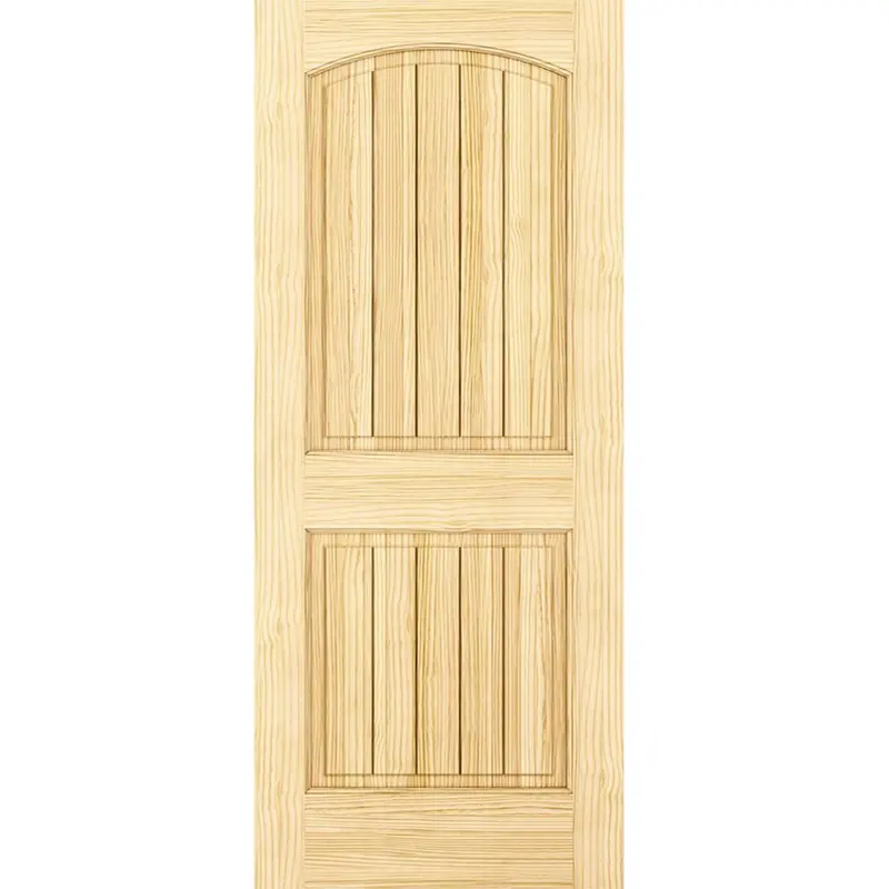 32 in. x 80 in. Unfinished 2 Panel Arch Top V-Groove Solid Core Pine Interior Door Slab43 / each