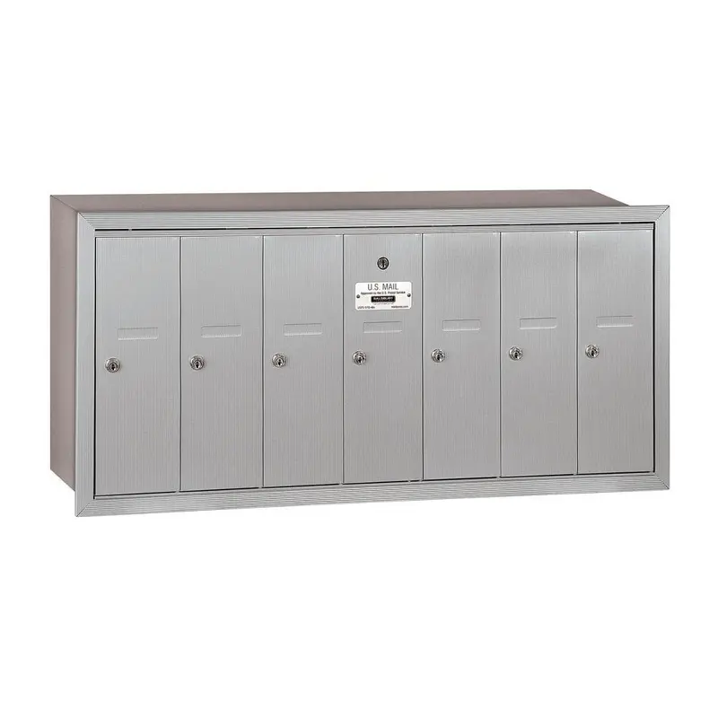 3500 Series Aluminum Recessed-Mounted Private Vertical Mailbox with 7 DoorAluminum / 45.0